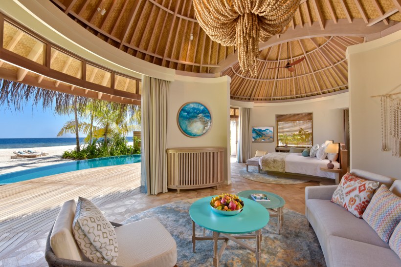 The Nautilus Maldives beach house interior from living room r1920